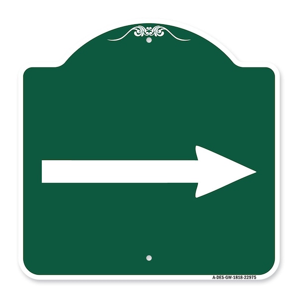 Signmission Designer Series Sign-Right Arrow, Green & White Aluminum Sign, 18" x 18", GW-1818-22975 A-DES-GW-1818-22975 - main